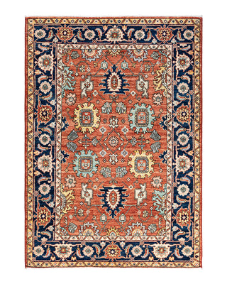 Traditional Serapi Wool Hand Knotted Orange Area Rug 4' 0" x 5' 11"