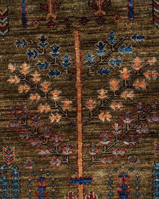 Traditional Hand-Knotted Serapi Green Area Rug 3' 10" x 5' 11"