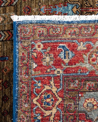 Traditional Hand-Knotted Serapi Green Area Rug 3' 10" x 5' 11"