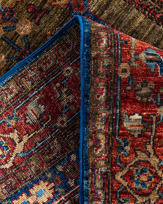 Traditional Hand-Knotted Serapi Green Area Rug 3' 10" x 5' 11"