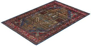 Traditional Hand-Knotted Serapi Green Area Rug 3' 10" x 5' 11"