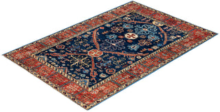 Traditional Serapi Wool Hand Knotted Blue Area Rug 4' 0" x 6' 0"