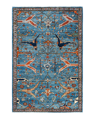 Traditional Serapi Wool Hand Knotted Blue Area Rug 3' 11" x 5' 11"