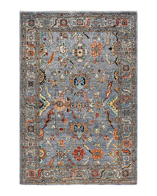 Traditional Serapi Wool Hand Knotted Gray Area Rug 4' 0" x 5' 10"