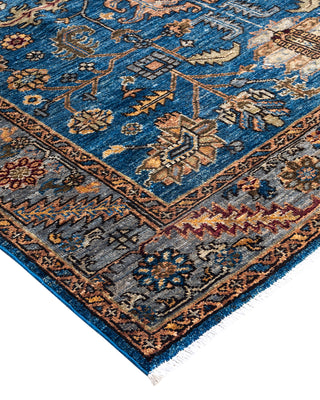 Traditional Serapi Wool Hand Knotted Blue Area Rug 4' 1" x 6' 0"