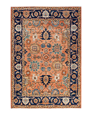 Traditional Serapi Wool Hand Knotted Orange Area Rug 4' 4" x 6' 2"