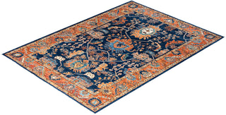 Traditional Serapi Wool Hand Knotted Blue Area Rug 4' 5" x 6' 1"