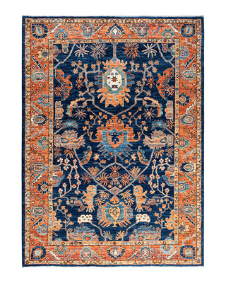 Traditional Serapi Wool Hand Knotted Blue Area Rug 4' 5" x 6' 1"