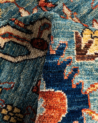 Traditional Hand-Knotted Serapi Light Blue Area Rug 3' 10" x 6' 4"