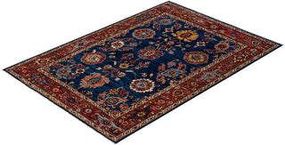 Traditional Serapi Wool Hand Knotted Blue Area Rug 3' 11" x 5' 8"