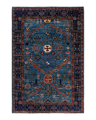 Traditional Serapi Wool Hand Knotted Blue Area Rug 4' 2" x 6' 2"