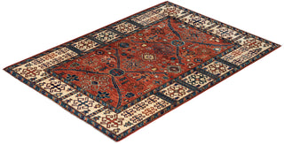 Traditional Serapi Wool Hand Knotted Red Area Rug 4' 0" x 5' 8"