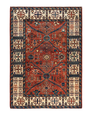 Traditional Serapi Wool Hand Knotted Red Area Rug 4' 0" x 5' 8"
