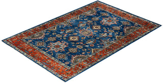 Traditional Serapi Wool Hand Knotted Blue Area Rug 4' 0" x 5' 11"