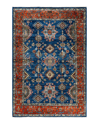 Traditional Serapi Wool Hand Knotted Blue Area Rug 4' 0" x 5' 11"