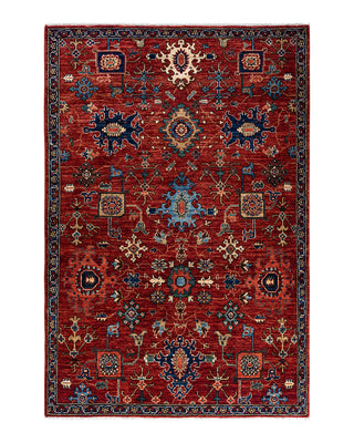 Traditional Serapi Wool Hand Knotted Red Area Rug 3' 11" x 5' 11"