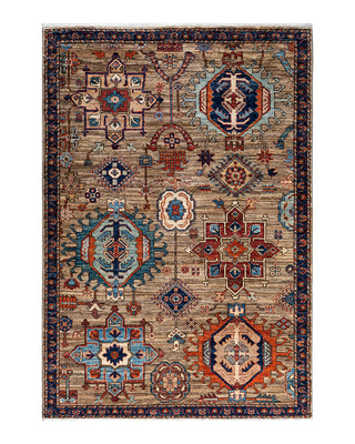 Traditional Serapi Wool Hand Knotted Brown Area Rug 4' 2" x 6' 0"