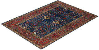 Traditional Serapi Wool Hand Knotted Blue Area Rug 4' 0" x 5' 7"