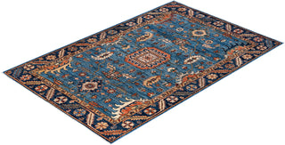Traditional Serapi Wool Hand Knotted Blue Area Rug 4' 0" x 6' 2"