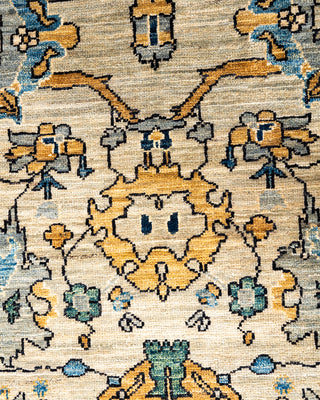 Traditional Hand-Knotted Serapi Beige Area Rug 4' 4" x 5' 8"