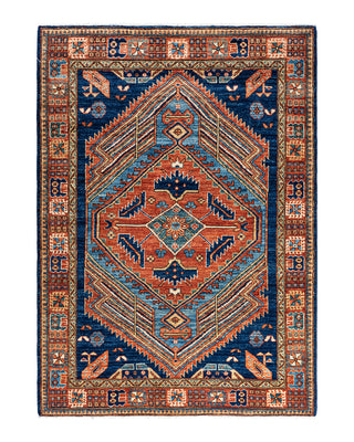 Traditional Serapi Wool Hand Knotted Blue Area Rug 4' 2" x 5' 10"