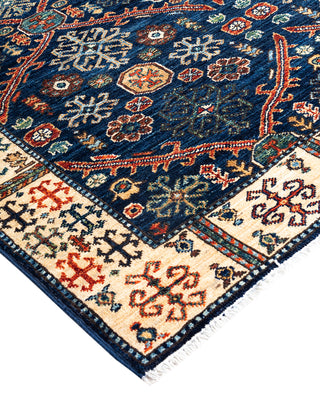 Traditional Hand-Knotted Serapi Blue Area Rug 4' 1" x 5' 11"