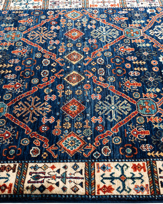 Traditional Hand-Knotted Serapi Blue Area Rug 4' 1" x 5' 11"