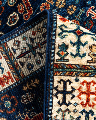 Traditional Hand-Knotted Serapi Blue Area Rug 4' 1" x 5' 11"