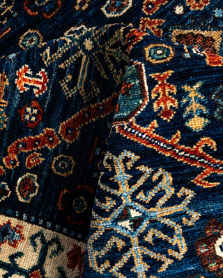 Traditional Hand-Knotted Serapi Blue Area Rug 4' 1" x 5' 11"