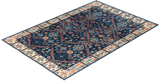 Traditional Hand-Knotted Serapi Blue Area Rug 4' 1" x 5' 11"