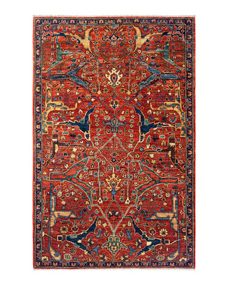 Traditional Serapi Wool Hand Knotted Orange Area Rug 4' 0" x 6' 4"