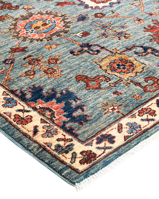 Traditional Serapi Wool Hand Knotted Blue Area Rug 4' 3" x 6' 1"