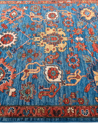 Traditional Serapi Wool Hand Knotted Blue Area Rug 4' 1" x 5' 10"