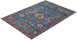 Traditional Serapi Wool Hand Knotted Blue Area Rug 4' 1" x 5' 10"