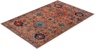 Traditional Serapi Wool Hand Knotted Orange Area Rug 4' 1" x 6' 4"