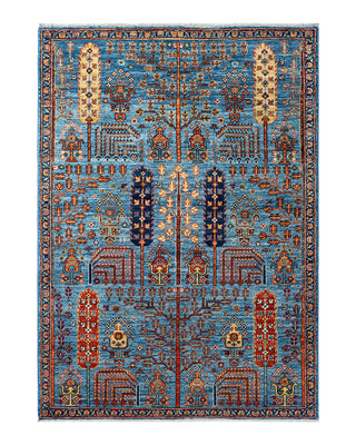 Traditional Serapi Wool Hand Knotted Blue Area Rug 4' 3" x 5' 10"