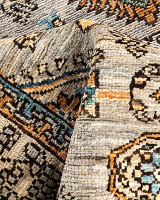 Traditional Hand-Knotted Serapi Gray Area Rug 3' 11" x 5' 9"