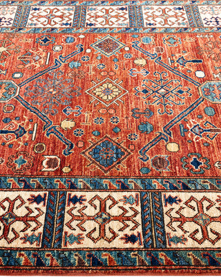 Traditional Serapi Wool Hand Knotted Orange Area Rug 4' 0" x 5' 11"