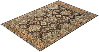 Traditional Serapi Wool Hand Knotted Brown Area Rug 4' 0" x 5' 10"