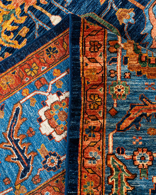 Traditional Hand-Knotted Serapi Blue Area Rug 9' 2" x 11' 11"