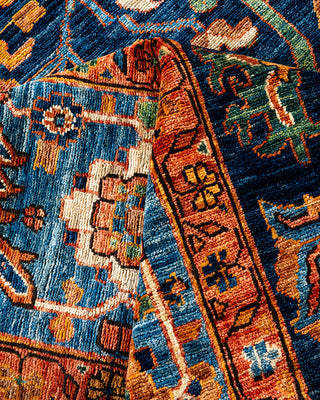 Traditional Hand-Knotted Serapi Blue Area Rug 9' 2" x 11' 11"
