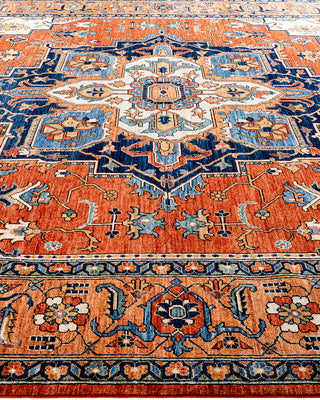 Traditional Serapi Wool Hand Knotted Orange Area Rug 9' 9" x 14' 1"