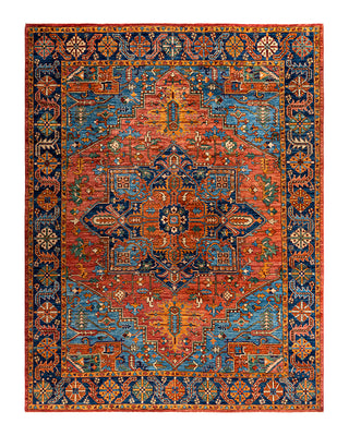 Traditional Serapi Wool Hand Knotted Orange Area Rug 9' 0" x 11' 8"