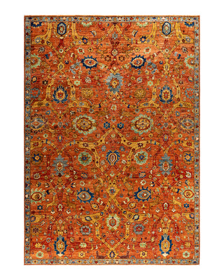 Traditional Serapi Wool Hand Knotted Orange Area Rug 9' 1" x 12' 8"