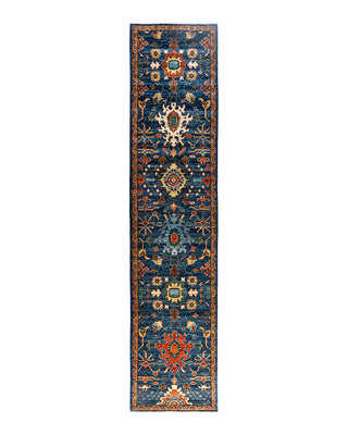 Serapi, One-of-a-Kind Hand-Knotted Runner Rug  - Blue, 2' 8" x 12' 3"