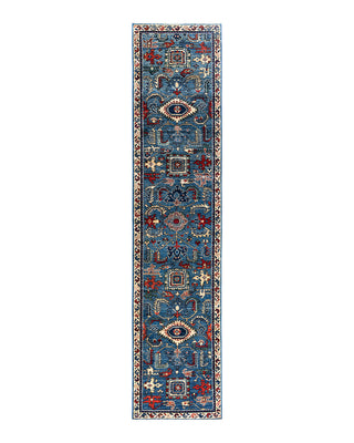 Serapi, One-of-a-Kind Hand-Knotted Runner Rug  - Light Blue, 2' 7" x 11' 8"