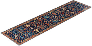Serapi, One-of-a-Kind Hand-Knotted Runner Rug  - Blue, 2' 7" x 9' 9"