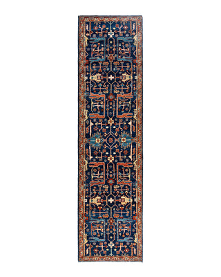 Serapi, One-of-a-Kind Hand-Knotted Runner Rug  - Blue, 2' 7" x 9' 9"
