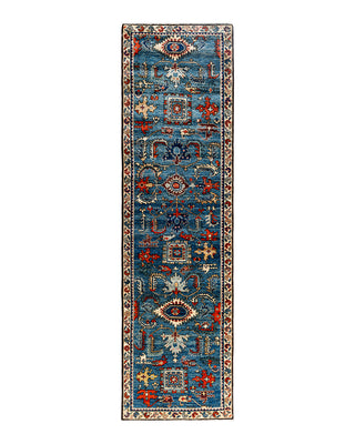 Serapi, One-of-a-Kind Hand-Knotted Runner Rug  - Light Blue, 2' 9" x 10' 0"