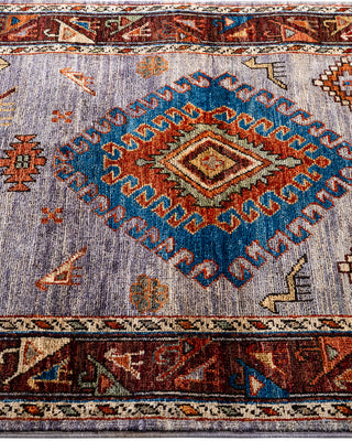 Serapi, One-of-a-Kind Hand-Knotted Runner Rug  - Purple, 2' 8" x 11' 7"